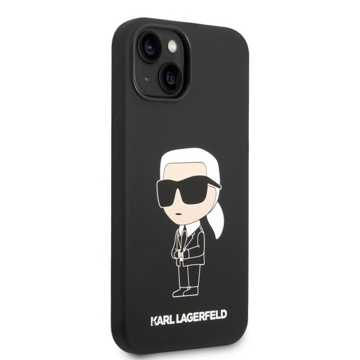 Apple iPhone 14 Plus Karl Lagerfeld Liquid Silicone Ikonik NFT tok (Fekete) – KLHCP14MSNIKBCK