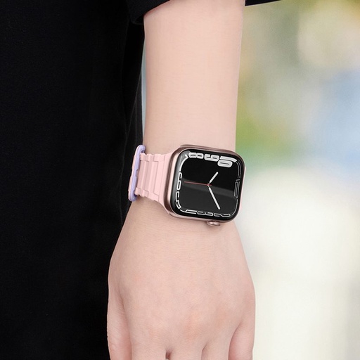 Apple Watch 42 / 44 / 45 / 49 mm Hoco WA06 flexibilis mágneses szilikon szíj lila
