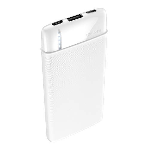 Forever TB 5000mAh kapacítású powerbank, microUSB vezetékkel fehér