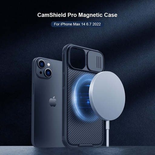 Apple iPhone 14 Plus Nillkin CamShield Pro MagSafe hátlap tok (Fekete)