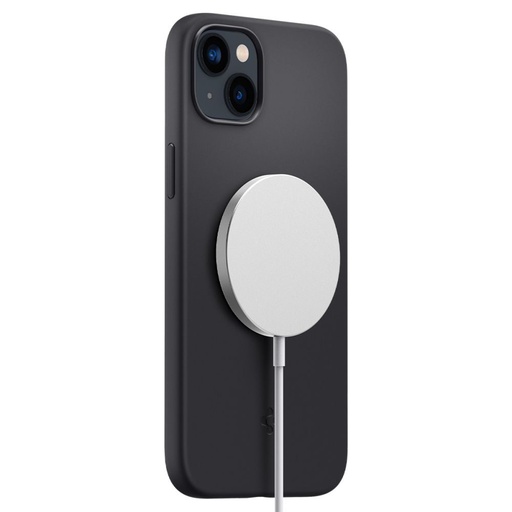 Apple iPhone 14 Spigen fit silicone magsafe hátlap tok (Fekete)