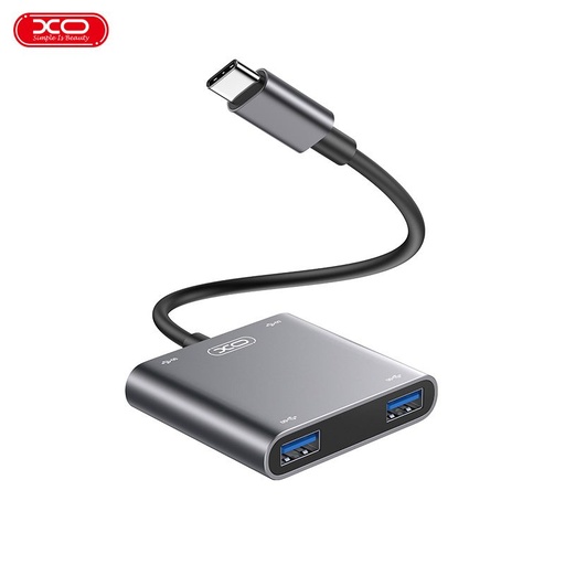 XO HUB012A 4 az 1-ben Type-C dokkolóállomás (Tranish) – kompakt adapter