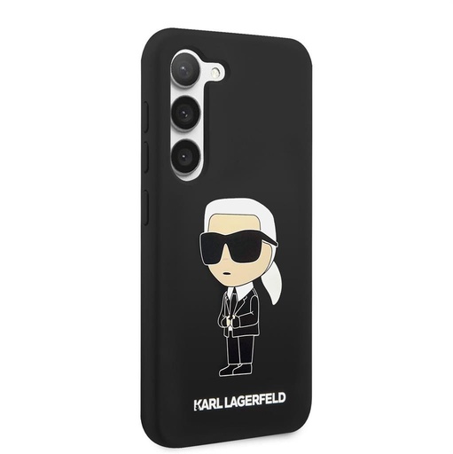 Samsung Galaxy S23+ Karl Lagerfeld Liquid Silicone Ikonik NFT tok (Fekete) – KLHCS23MSNIKBCK