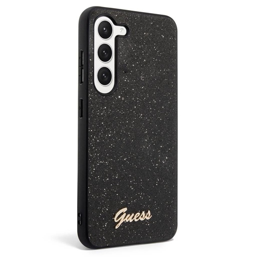 Samsung Galaxy S23 Guess Glitter Flakes Metal Logo tok (Fekete) - GUHCS23SHGGSHK