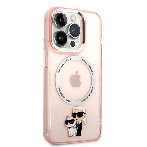 Apple iPhone 14 Pro Max Karl Lagerfeld MagSafe Compatible IML Karl and Choupette NFT tok (Rózsaszín) – KLHMP14XHNKCIP