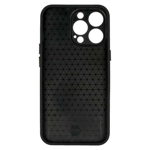 Apple iPhone 14 Leather 3D design 1 bőrhatású kemény hátlap tok (Fekete)