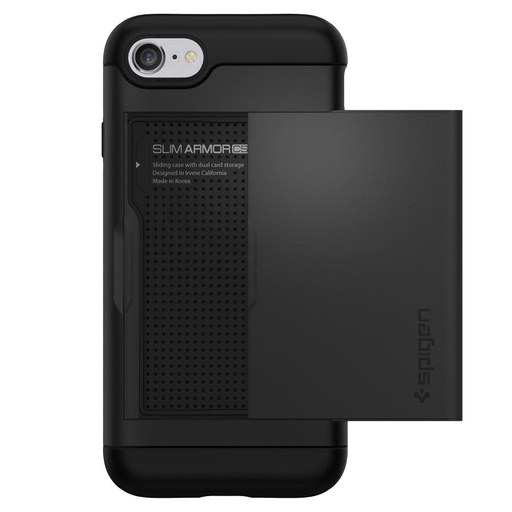 Apple iPhone 7 / iPhone 8 / iPhone SE 2020 / iPhone SE 2022 Spigen slim armor CS ütésálló hátlap tok (Fekete)