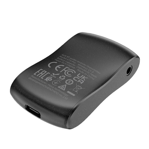 Hoco E73 3.5mm -es AUX csatlakozóval ellátott FM transmitter fekete