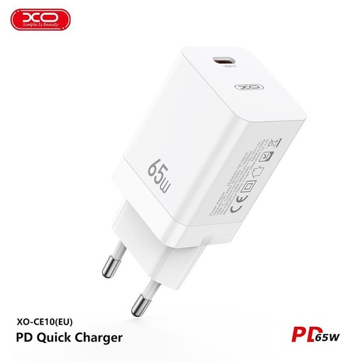 XO CE10 PD 65W gyorstöltő (Fehér) – USB-C csatlakozó