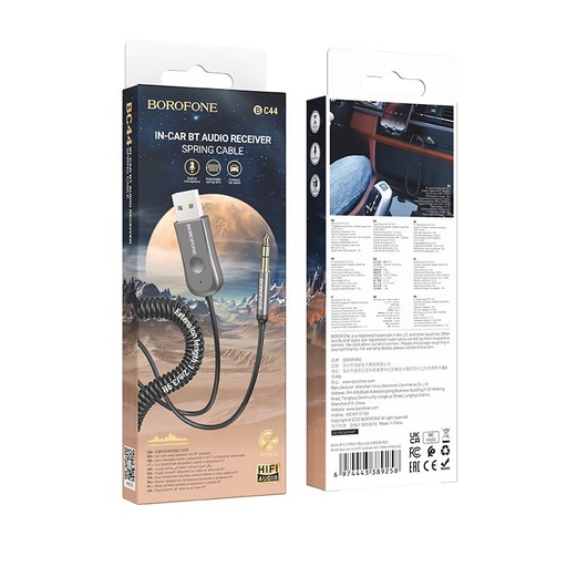 Borofone BC44 bluetooth adapter USB-A-Jack 3,5mm szürke