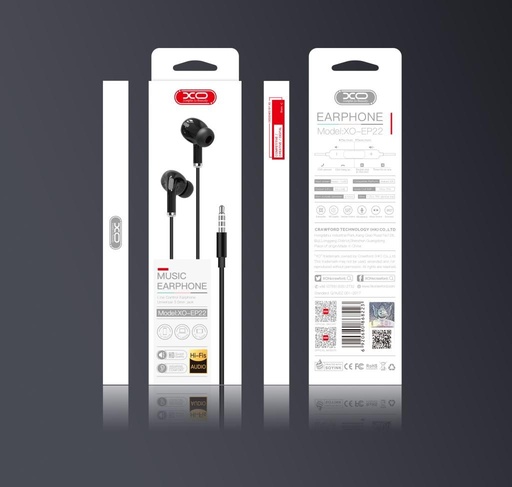 XO EP22 headset (jack 3,5mm) fekete