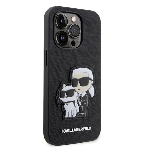 Apple iPhone 14 Pro Karl Lagerfeld PU Saffiano Karl and Choupette NFT tok (Fekete) – KLHCP14LSANKCPK
