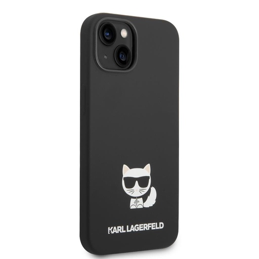 Apple iPhone 14 Karl Lagerfeld Liquid Silicone Choupette tok (Fekete) – KLHCP14SSLCTBK