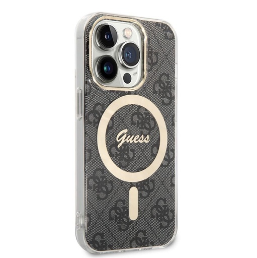 Apple iPhone 14 Pro Guess 4G IML MagSafe tok (Fekete) - GUHMP14LH4STK