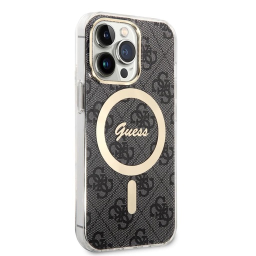Apple iPhone 13 Pro Guess 4G IML MagSafe tok (Fekete) - GUHMP13LH4STK