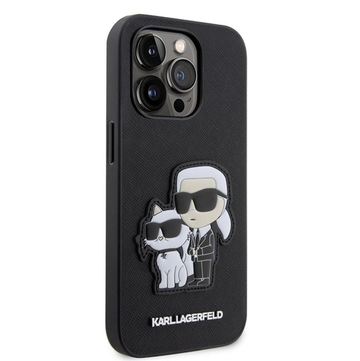 Apple iPhone 13 Pro Karl Lagerfeld PU Saffiano Karl and Choupette NFT tok (Fekete) – KLHCP13LSANKCPK