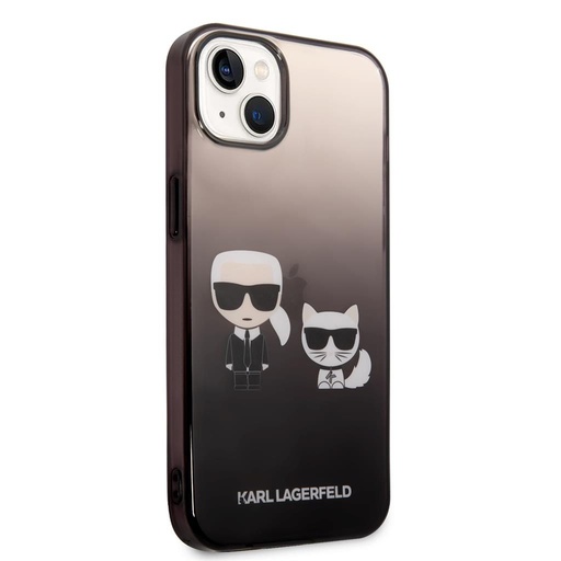 Apple iPhone 14 Plus Karl Lagerfeld Gradient Karl and Choupette tok (Fekete) – KLHCP14MTGKCK