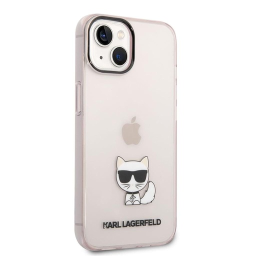 Apple iPhone 14 (Rózsaszín) Karl Lagerfeld Choupette Logo tok - KLHCP14SCTTRI