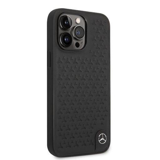 Apple iPhone 14 Pro Max Mercedes bőr hátlap tok (Fekete) MEHCP14X8REMPK