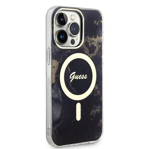 Apple iPhone 13 Pro Max Guess Marble IML MagSafe tok (Fekete) - GUHMP13XHTMRSK