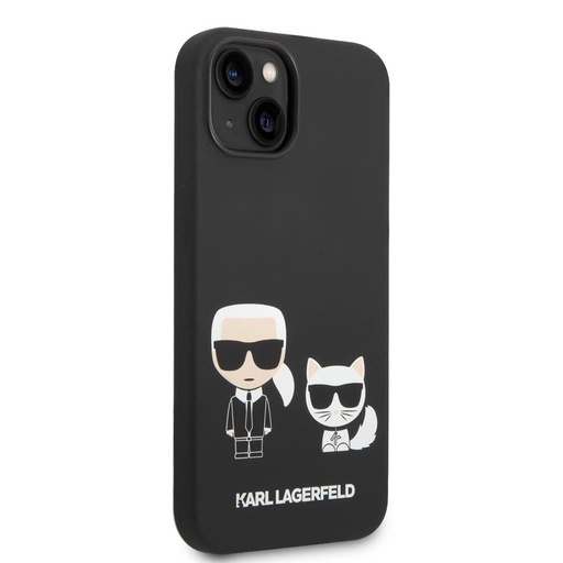 Apple iPhone 14 Plus Karl Lagerfeld & Choupette folyékony szilikontok (Fekete) – KLHCP14MSSKCK