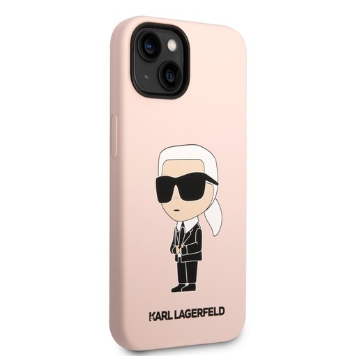 Apple iPhone 14 Plus Karl Lagerfeld Liquid Silicone Ikonik NFT tok (Rózsaszín) – KLHCP14MSNIKBCP