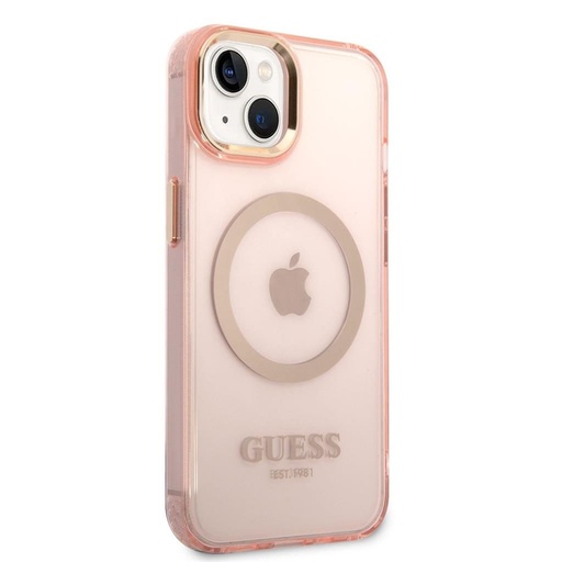 Apple iPhone 14 Plus Guess Translucent MagSafe kompatibilis tok (Rózsaszín) – GUHMP14MHTCMP