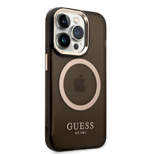Apple iPhone 14 Pro Guess áttetsző MagSafe tok (Fekete) – GUHMP14LHTCMK