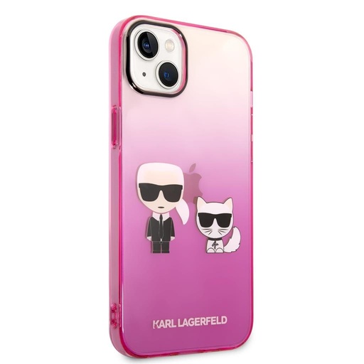 Apple iPhone 14 Plus Karl Lagerfeld Gradient Karl and Choupette tok (Rózsaszín) – KLHCP14MTGKCP