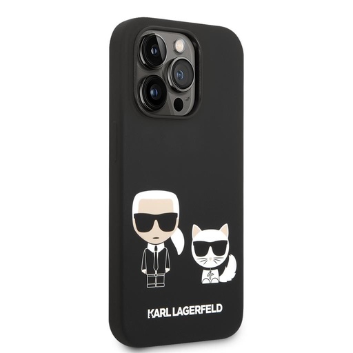 Apple iPhone 14 Pro Max Karl Lagerfeld & Choupette folyékony szilikontok (Fekete) – KLHCP14XSSKCK