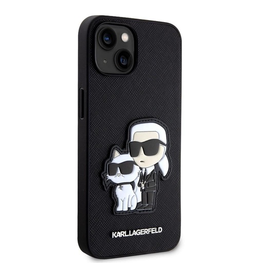 Apple iPhone 13 Karl Lagerfeld PU Saffiano Karl and Choupette NFT tok (Fekete) – KLHCP13MSANKCPK