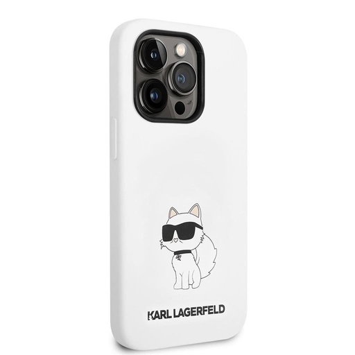 Apple iPhone 14 Pro Karl Lagerfeld Liquid Silicone Choupette NFT tok (Fehér) – KLHCP14LSNCHBCH