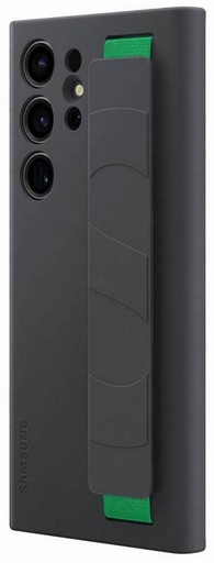 Samsung Galaxy S23 Ultra Silicone Cover tok szíjjal (Fekete)