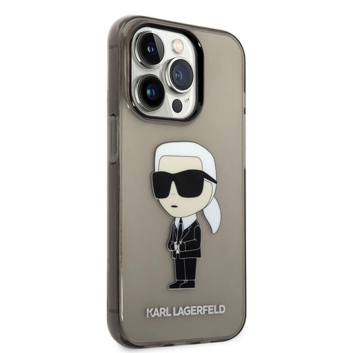 Apple iPhone 14 Pro Max Karl Lagerfeld IML Ikonik NFT tok (Fekete) – KLHCP14XHNIKTCK