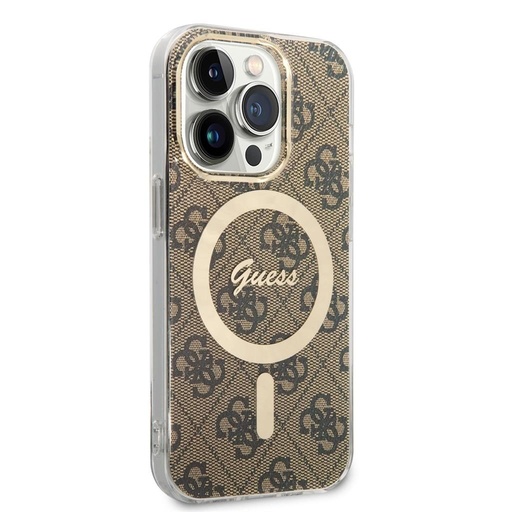 Apple iPhone 14 Pro Guess 4G IML MagSafe tok (Barna) - GUHMP14LH4STW