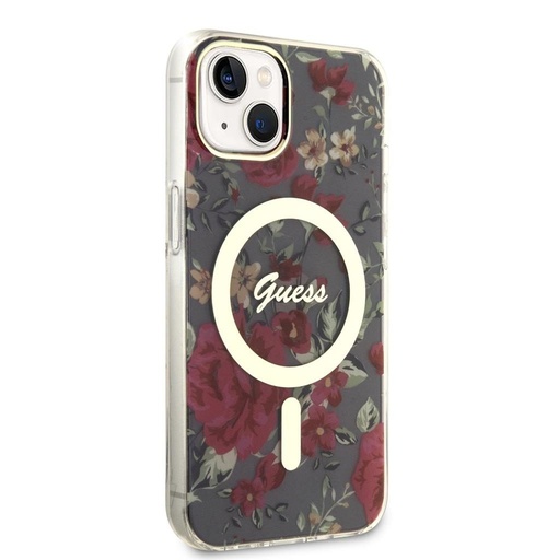 Apple iPhone 13 Guess Flowers IML MagSafe tok (Khaki) - GUHMP13MHCFWSA