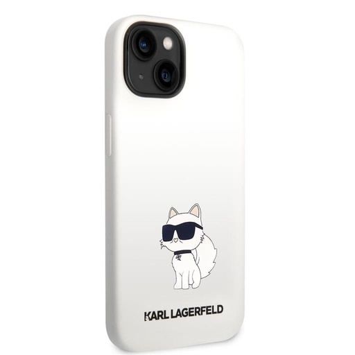 Apple iPhone 14 Plus Karl Lagerfeld Liquid Silicone Choupette NFT tok (Fehér) – KLHCP14MSNCHBCH