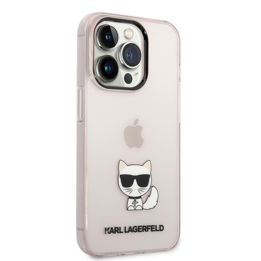 Apple iPhone 14 Pro (Rózsaszín) Karl Lagerfeld Choupette Logo tok - KLHCP14LCTTRI