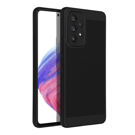 Samsung Galaxy A53 5G Breezy lyukacsos műanyag hátlap tok (Fekete)