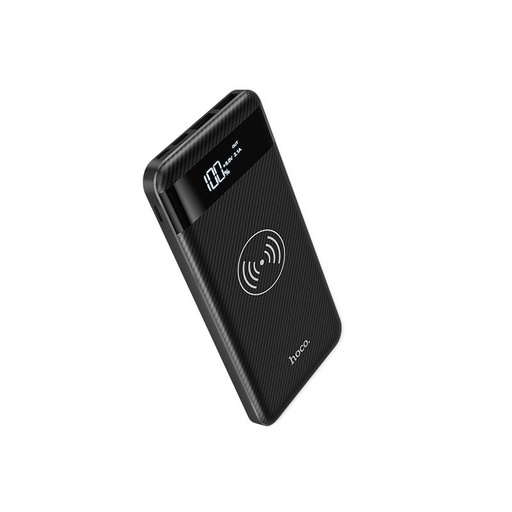 Hoco J11 power bank (vezeték nélküli töltés), 10000 mAh, LED állapotjelző, type-C, 2 USB, lightning csatlakozó, 5V 2,1A, fekete