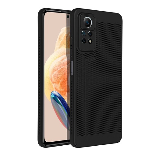 Xiaomi Redmi Note 12 Pro 4G Breezy lyukacsos műanyag hátlap tok (Fekete)