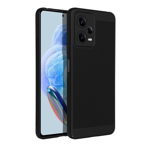 Xiaomi Redmi Note 12 5G Breezy lyukacsos műanyag hátlap tok (Fekete)