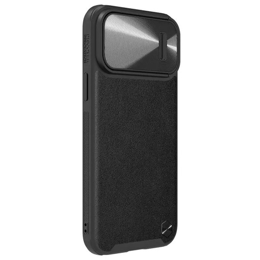 Apple iPhone 14 Pro Max Nillkin CamShield Leather S MagSafe hátlap tok (Fekete)