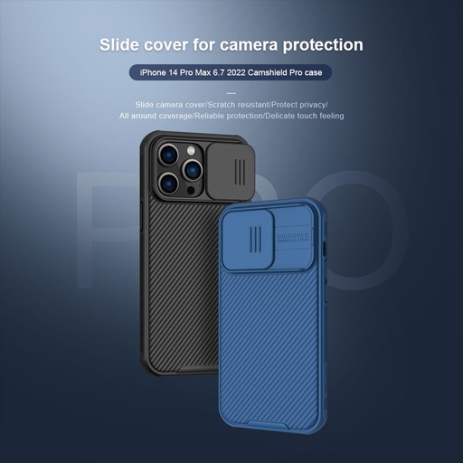 Apple iPhone 14 Pro Max Nillkin Camshield Pro hátlap tok (Fekete)