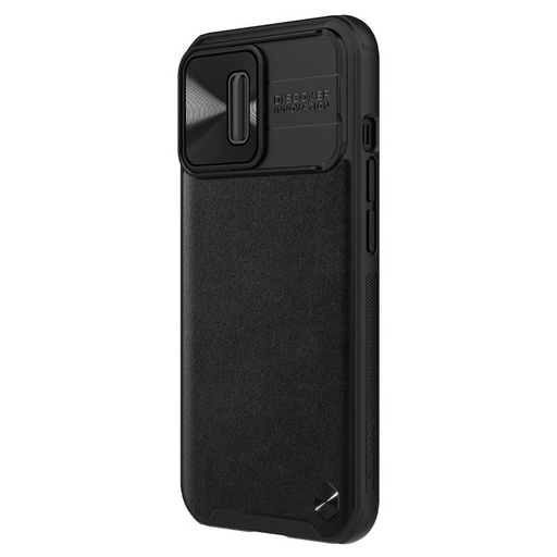 Apple iPhone 13 Pro Nillkin CamShield Leather hátlap tok (Fekete)