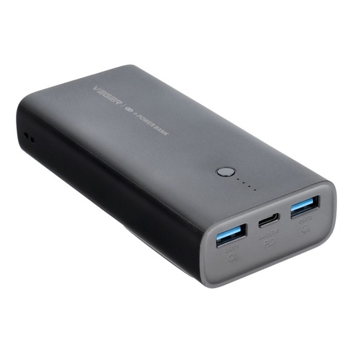 VEGER ACE100 power bank és fali töltő egybe - 10000mAH - led töltésjelző, pd 20w töltési teljesítmény fekete