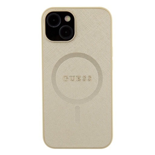Apple iPhone 15 Guess PU Saffiano MagSafe tok (Bézs) - GUHMP15SSPSAHMCB