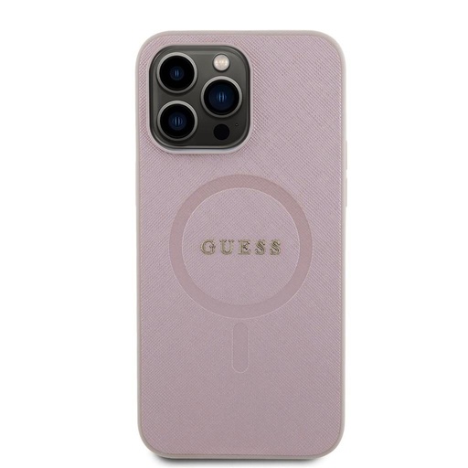 Apple iPhone 15 Pro Max Guess PU Saffiano MagSafe tok (Rózsaszín) - GUHMP15XPSAHMCP