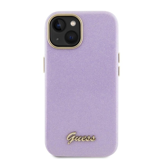 Apple iPhone 15 Guess PU Glitter teljesen fedő tok (Lila) - GUHCP15SPGMCSL