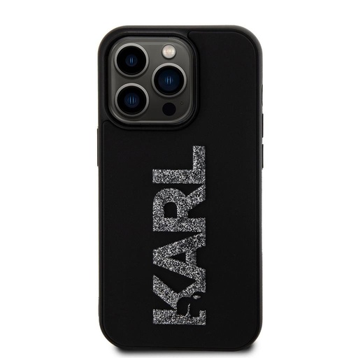 Apple iPhone 15 Pro Max Karl Lagerfeld 3D Glitter Karl tok (Fekete) – KLHCP15X3DMBKCK